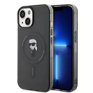 Etui i futerały do telefonów - Karl Lagerfeld Etui Hardcase IML Ikonik Magsafe do iPhone 15 6.1 cala Czarny KLHMP15SHFCKNOK - miniaturka - grafika 1