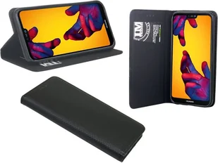 Huawei P20 Lite etui na telefon komórkowy etui z klapką etui ochronne na smartfon czarny - Etui i futerały do telefonów - miniaturka - grafika 1