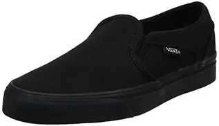 Sneakersy damskie - Vans Damskie sneakersy na platformie Asher, Czarne płótno czarne czarne 186, 42 EU - grafika 1