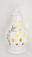 Lampiony i znicze - Znicz Lampion CERAMICZNY KARAFKA BIAŁY - miniaturka - grafika 1