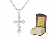 Łańcuszki - Srebrny łańcuszek + KRZYŻYK PRAWOSŁAWNY 60cm P3K20 - miniaturka - grafika 1