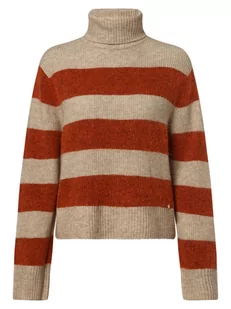 MOS MOSH - Sweter damski z dodatkiem alpaki  MMAidy Thora, beżowy|pomarańczowy - Swetry damskie - miniaturka - grafika 1