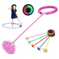 Zabawki i gry sportowe - HULA-HOP hulahop hula hoop na nogę kółko skakanka LED RÓŻOWY - miniaturka - grafika 1