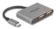 Huby USB - DeLOCK 64337 huby i koncentratory USB 3.2 Gen 2 (3.1 Gen 2) Type-C 10000 Mbit/s Szary 64337 - miniaturka - grafika 1