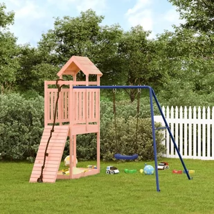 Domek ze ścianką wspinaczkową i huśtawką, drewno daglezjowe Lumarko! - Place zabaw - miniaturka - grafika 1
