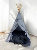 Namioty i tipi dla dzieci - Tipi - zestaw niebieski (tipi + mata + 3 poduszki) - miniaturka - grafika 1