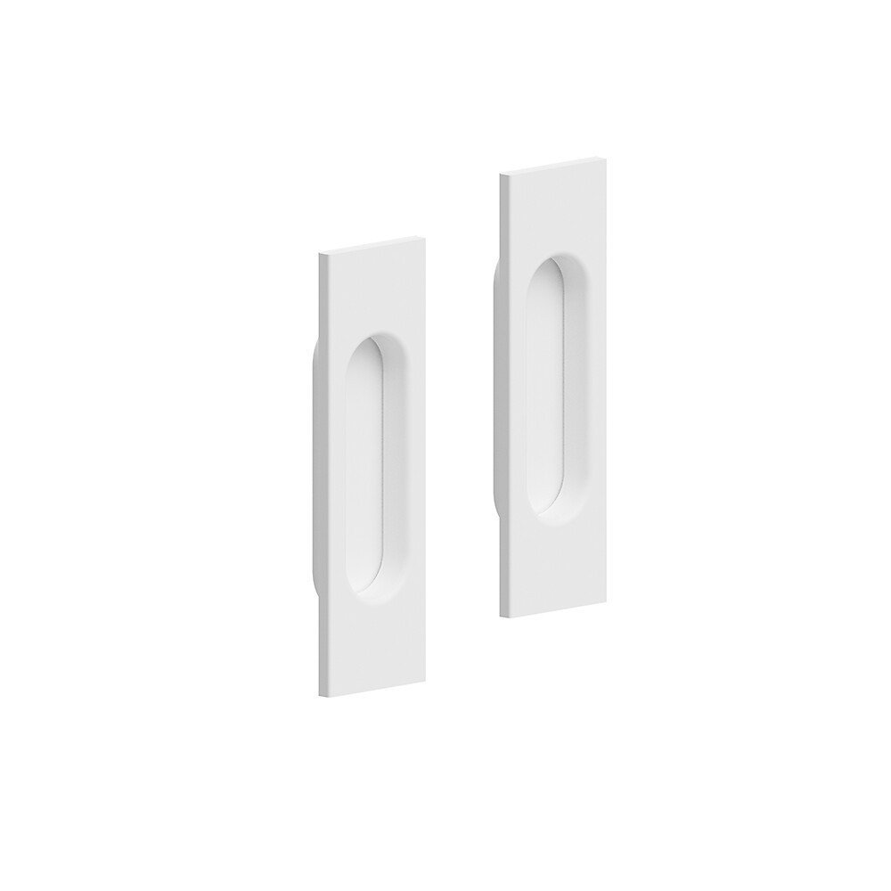 Uchwyt wpuszczany do drzwi przesuwnych, prostokątny 125×33, komplet 2 sztuki, biały
