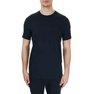 Koszulki męskie - Armani Exchange Męski T-shirt Pima Okrągły dekolt, niebieski (Navy 1510), M - miniaturka - grafika 1