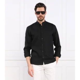 HUGO Lniana koszula Elvory | Slim Fit - Koszule męskie - miniaturka - grafika 1