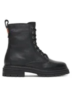 Botki damskie - Tommy Hilfiger Trzewiki Th Plaque Pebble Lace Boot Warm FW0FW08767 Czarny - miniaturka - grafika 1