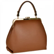 Torebki damskie - Damska torebka camel brąz skóra naturalna bigiel retro - miniaturka - grafika 1