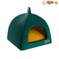 Legowiska dla psów - RECOBED budka dla psa Welurowe zielona M 50x50cm - miniaturka - grafika 1