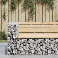 Ławki ogrodowe - vidaXL Ławka ogrodowa z gabionem, 92x71x65,5 cm, lite drewno sosnowe - miniaturka - grafika 1