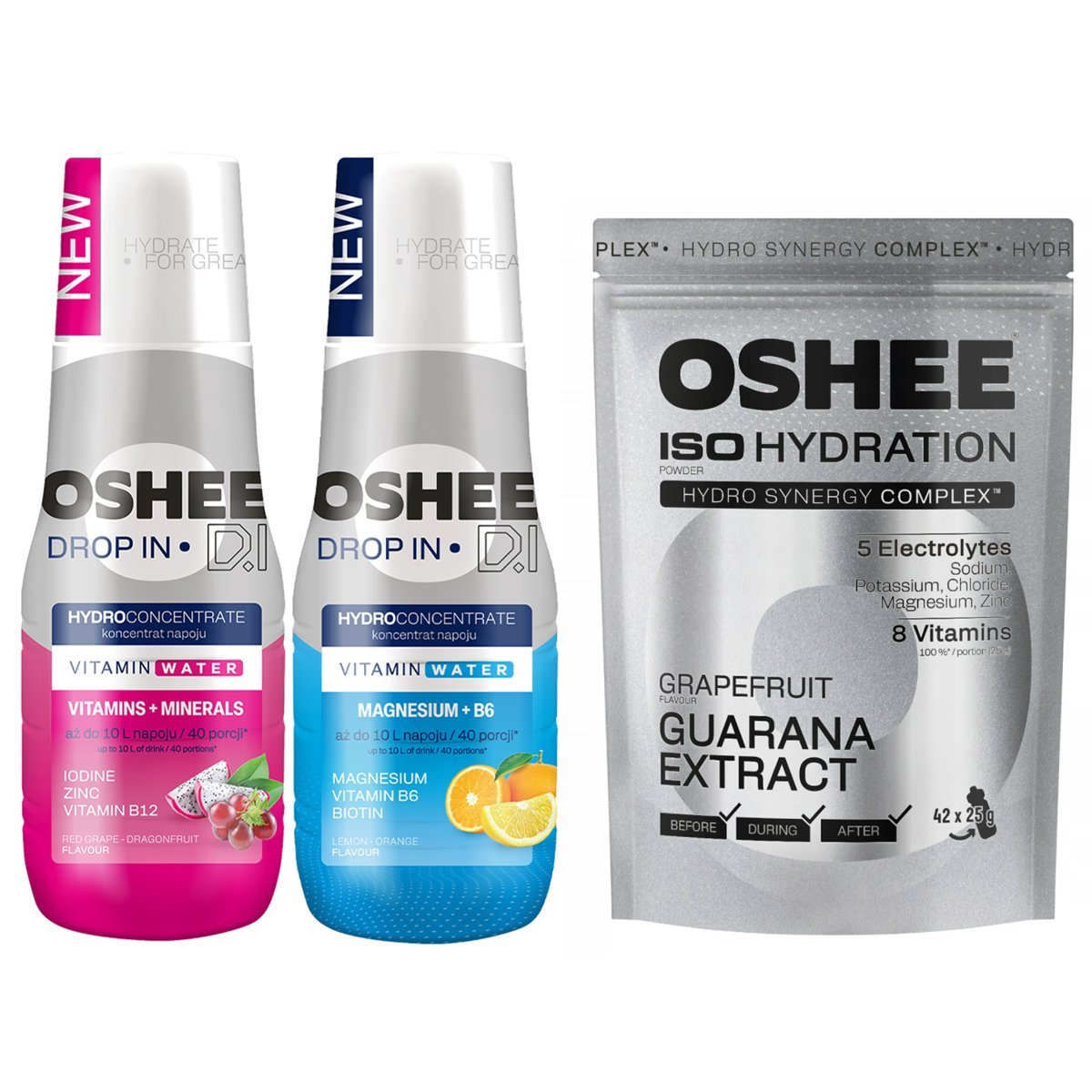 OSHEE PROSZEK IZOTONIK GRAPEFRUIT + SYROP CYTRUSOWY + WINOGRONO-SMOCZY OWOC