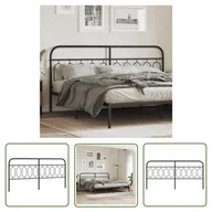 Inne meble do sypialni - The Living Store Metalowe wezgłowie - czarne - 200 cm - Wezgłowie - miniaturka - grafika 1