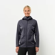Kurtki damskie - Damska kurtka softshellowa Jack Wolfskin FELDBERG HOODY W graphite - XS - miniaturka - grafika 1