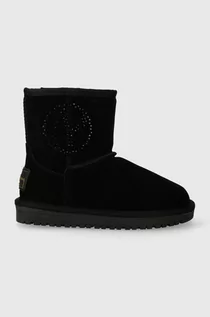 Buty dla dziewczynek - Pepe Jeans śniegowce zamszowe dziecięce kolor czarny - grafika 1
