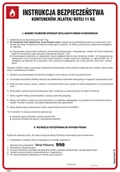 Instrukcje stanowiskowe BHP - DB030 INSTRUKCJA BEZPIECZEŃSTWA KONTENERÓW (KLATEK) BUTLI 11 KG, HN - PŁYTA ELASTYCZNA 0,4MM; (245X350MM) - miniaturka - grafika 1