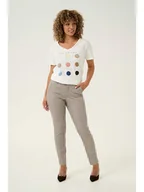 Spodnie damskie - Kaffe Spodnie chino w kolorze szarym - miniaturka - grafika 1