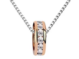 Naszyjnik ring z cyrkoniami kółeczko - Naszyjniki - miniaturka - grafika 1