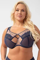 Biustonosze - Biustonosz miękki Gorsenia K758/1 Saanvi granatowy - miniaturka - grafika 1
