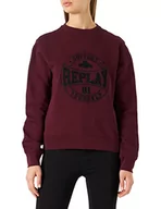 Bluzy damskie - Replay Bluza damska W3709, 459 bordowa ROYAL, XL - miniaturka - grafika 1