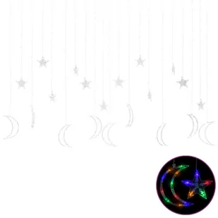 vidaXL Lampki świąteczne z gwiazdkami i księżycami, na pilota, 345 LED - Oświetlenie świąteczne - miniaturka - grafika 1