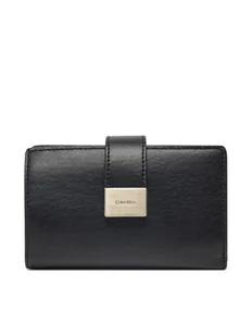 Calvin Klein Portfel damski Hardware Snap Medium Bifold K60K612961 Czarny - Portfele - miniaturka - grafika 1