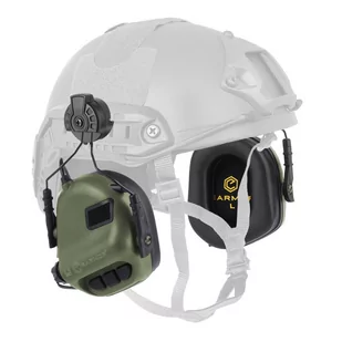 Earmor - Aktywne ochronniki słuchu M31H do hełmów FAST - Foliage Green - M31H for ARC Helmet Rails-FG - Ochrona oczu i twarzy - miniaturka - grafika 1