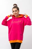 Bluzy damskie - Bluza z kapturem damska KOLOROWO MI fuksja - miniaturka - grafika 1