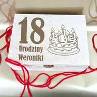 Gadżety dla niej i dla niego - Pudełeczko na osiemnastkę 18 urodziny z imieniem - miniaturka - grafika 1