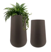 Donice - Doniczka Donica Ogrodowa Tarasowa Brąz Cylindryczna Wysoka 65Cm Jak Rattan - miniaturka - grafika 1