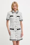 Sukienki - Karl Lagerfeld sukienka z domieszką wełny kolor biały mini prosta A3W13031 - miniaturka - grafika 1