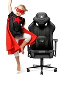 Krzesełka i taborety dla dzieci - Krzesło do biurka dla dziecka Diablo X-Player Kids: czarne, fotel gamingowy dla dziecka - miniaturka - grafika 1