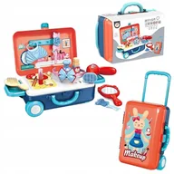 Kosmetyczki, organizery i kuferki - Zestaw Kosmetyczka Makijażystka Salon Piękności Fryzjer Toaletka W Walizce - miniaturka - grafika 1