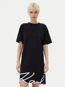 Sukienki - KARL LAGERFELD Sukienka codzienna A1W13001 Czarny Regular Fit - miniaturka - grafika 1