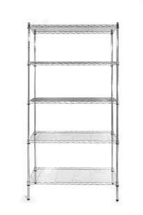 Hendi Regał magazynowy chromowany 5-półkowy 910x455 mm 812204 - Wózki na żywność - miniaturka - grafika 1