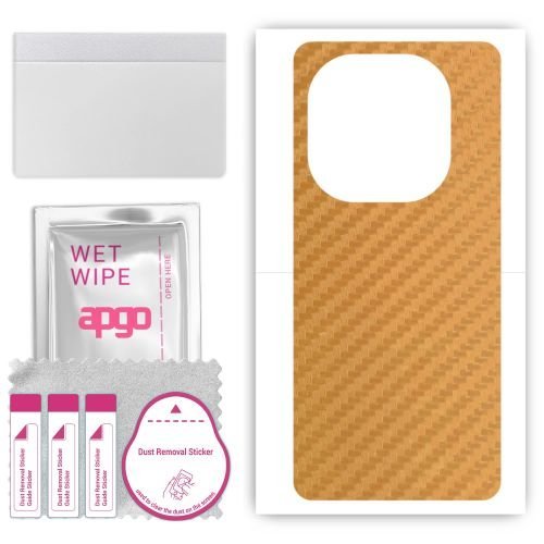 folia naklejka skórka strukturalna na TYŁ do Vivo iQOO 12 Pro - Carbon Złoty - apgo SKINS