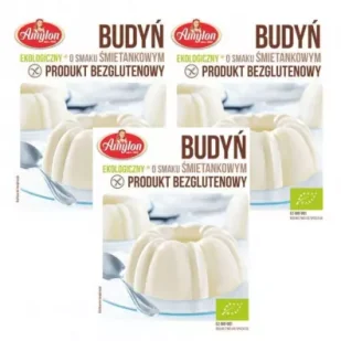 Amylon Budyń śmietankowy bezglutenowy Zestaw 3 x 40 g Bio - Budyń - miniaturka - grafika 1