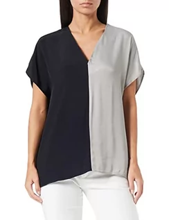 Koszulki i topy damskie - Sisley Koszulka damska 55VWLQ00S Shirt, Black and Grey 901, S - grafika 1