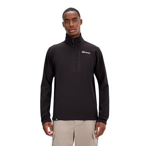Berghaus Męska kurtka polarowa Prism Micro Polartec z zamkiem do połowy, czarna, M