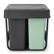 Kosze na śmieci - Kosz na śmieci do zabudowy BRABANTIA Sort&Go 232541 2 x 10L + 20L Szary - miniaturka - grafika 1