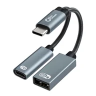 Adaptery i przejściówki - Microconnect MC-USBC-CFAF adapter kablowy 0,13 m Srebrny - miniaturka - grafika 1