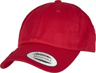 Czapki damskie - Yupoong Flexfit Unisex Dad Cap z organicznej bawełny z zakrzywionym daszkiem, czapka bejsbolowa z bawełny organicznej, regulowany rozmiar, rozmiar uniwersalny, czerwony, jeden rozmiar - miniaturka - grafika 1