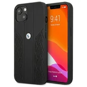 Etui i futerały do telefonów - BMW Etui BMHCP13SRSPPK iPhone 13 mini 5,4" czarny/black hardcase Leather Curve Perforate BMW000446 - miniaturka - grafika 1
