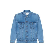 Kurtki męskie - Wrangler Męska kurtka jeansowa anty-fit, Niebieskie oczy niebieskie, XXL - miniaturka - grafika 1