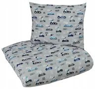 Pościel dla dzieci - Komplet Pościel 140x200 Poduszka Bawełna Poszewki Wyścigówki - miniaturka - grafika 1