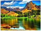 Malowanie po numerach - Norimpex Diamentowa mozaika Góry 30x40cm  1006967 - miniaturka - grafika 1