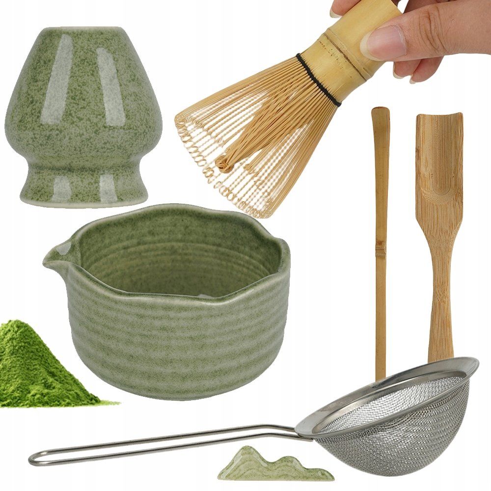 7-CZĘŚCIOWY Walentynki Zestaw Do Herbaty Matcha,zestaw Miotełka