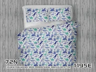 Pościel dla dzieci - Pościel 100x135 biała Dinozaury niebieskie szafirowe turkusowe - miniaturka - grafika 1